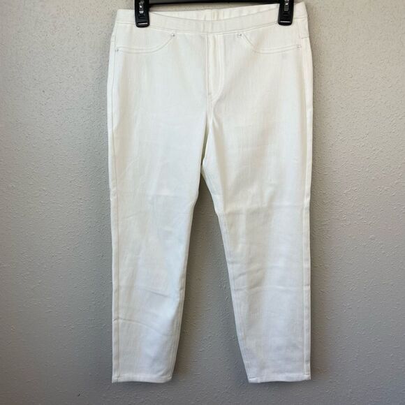 Hue White Cropped Stretch Fit Pants Size M EUC - Picture 1 of 6